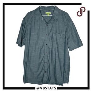 Cariloha Men's Striped Organic Cotton Button Down Shirt Gray Size 2XL